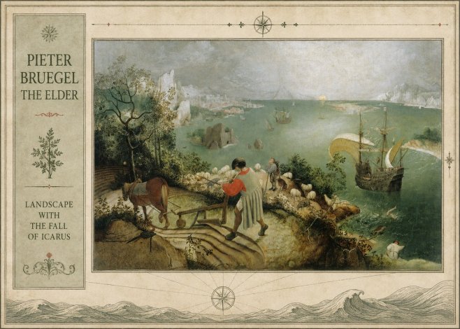 Pieter Bruegel Landscape with the Fall of Icarus I No2 - Póster