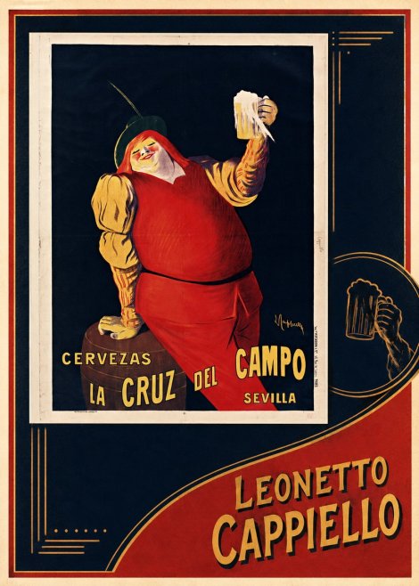 Leonetto Cappiello Cervezas La Cruz Del Campo No6 - Póster