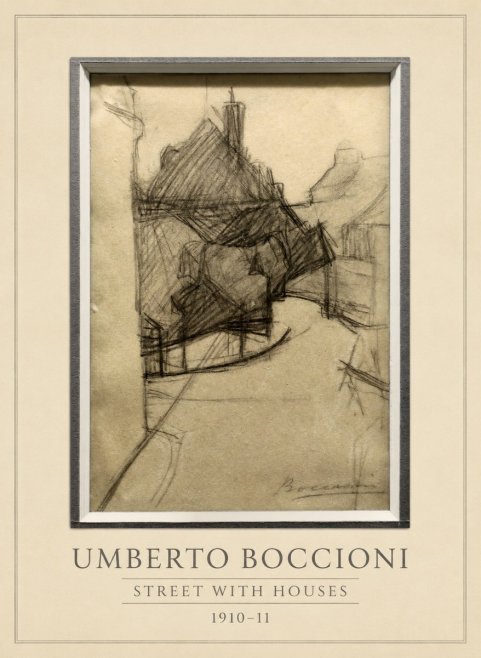 Umberto Boccioni Street with Houses No3 - Póster