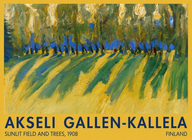 Akseli Gallen-Kallela Sunlit Field and Trees No1 - Póster