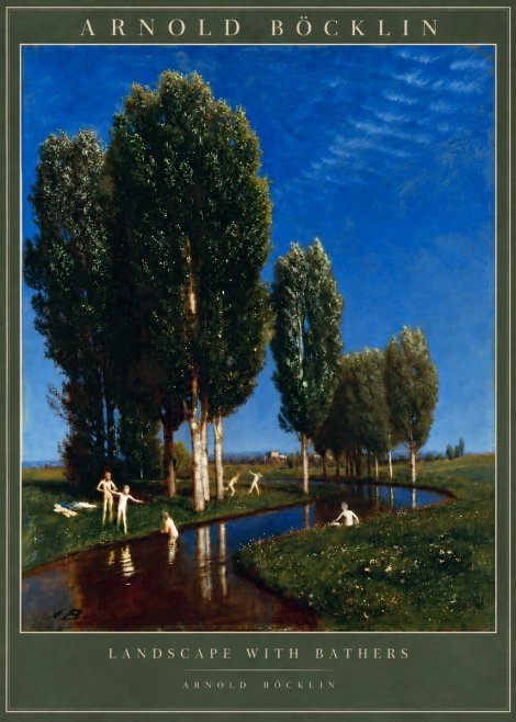 Arnold Böcklin Landscape with Bathers No6 - Póster