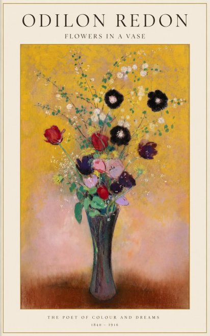 Odilon Redon Flowers in a Vase IV No1 - Póster