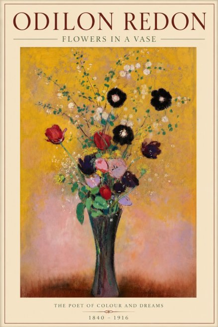 Odilon Redon Flowers in a Vase IV No3 - Póster