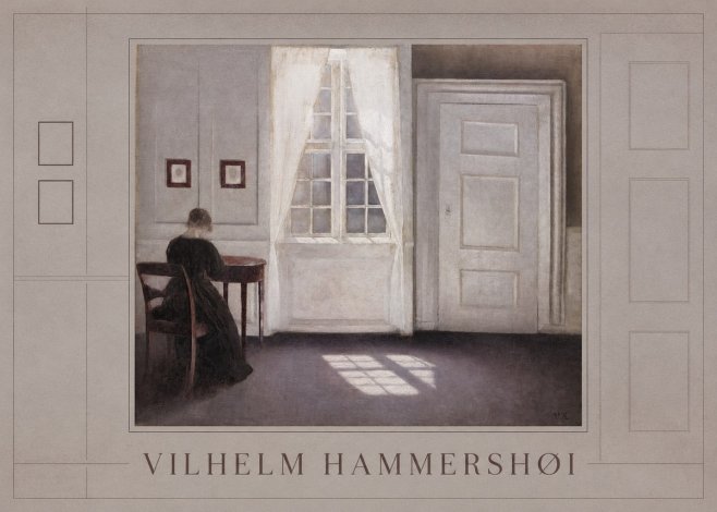 Vilhelm Hammershøi Interior with a Woman from the Back No1 - Póster