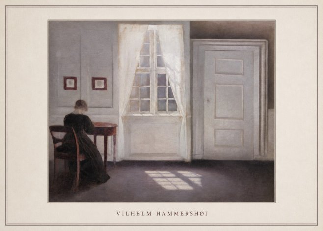 Vilhelm Hammershøi Interior with a Woman from the Back No4 - Póster