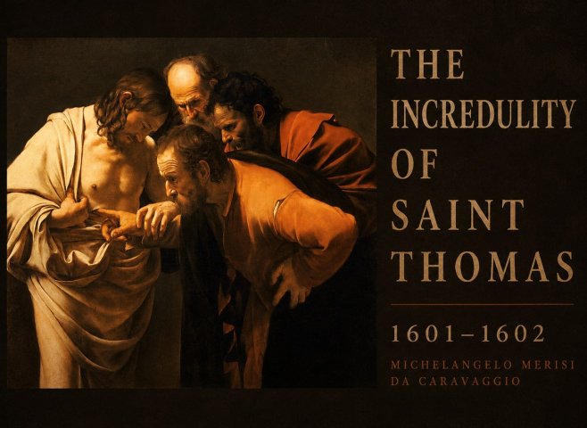 Michelangelo Merisi da Caravaggio The Incredulity of Saint Thomas II No3 - Póster