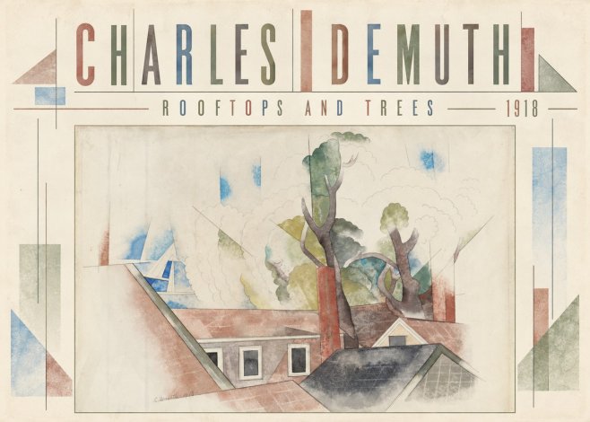 Charles Demuth Rooftops and Trees No5 - Póster