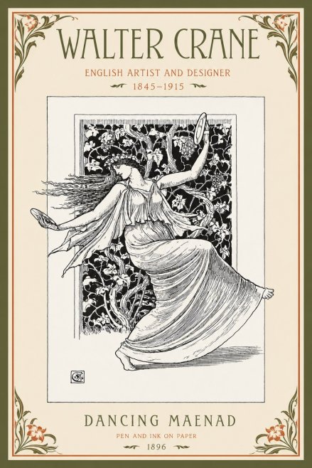 Walter Crane Dancing Maenad No2 - Póster