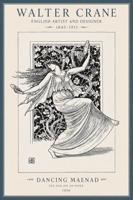 Walter Crane Dancing Maenad No3 - Póster