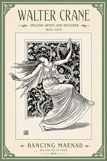 Walter Crane Dancing Maenad No4 - Póster