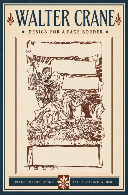 Walter Crane Design for a Page Border No4 - Póster