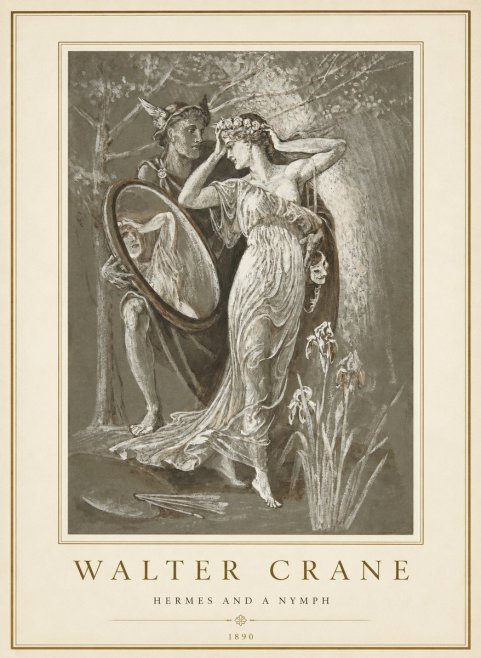 Walter Crane Hermes and a Nymph No1 - Póster