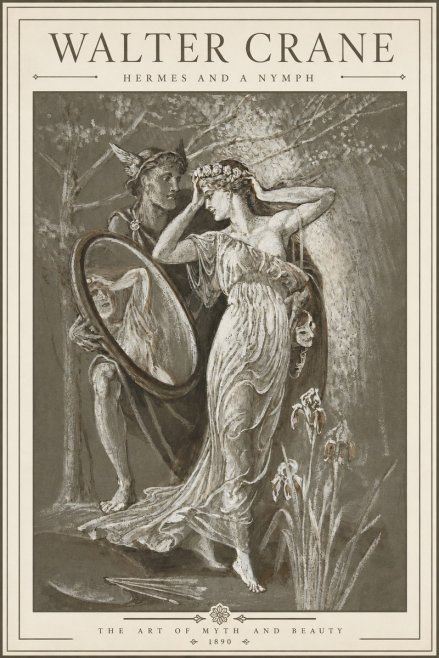 Walter Crane Hermes and a Nymph No3 - Póster