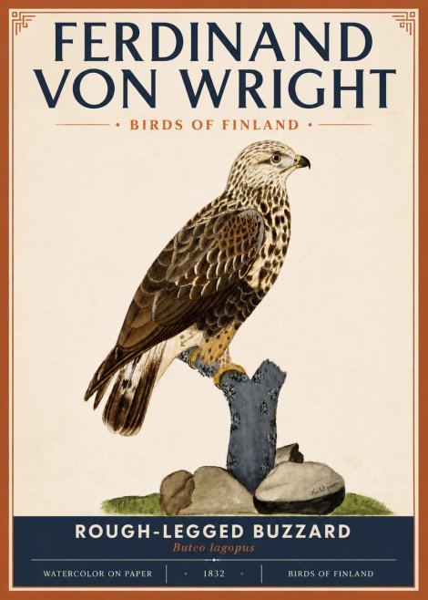 Ferdinand von Wright Rough-legged Buzzard No5 - Póster