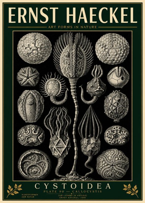 Ernst Haeckel Cystoidea - Callocystis No4 - Póster