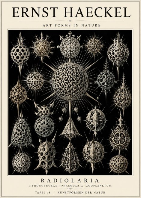 Ernst Haeckel Radiolaria No6 - Póster