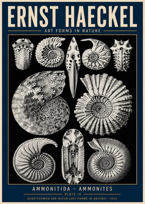 Ernst Haeckel Ammonitida - Ammonites No6 - Póster