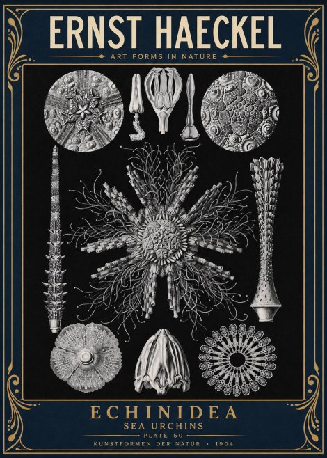 Ernst Haeckel Echinidea Sea Urchins No4 - Póster