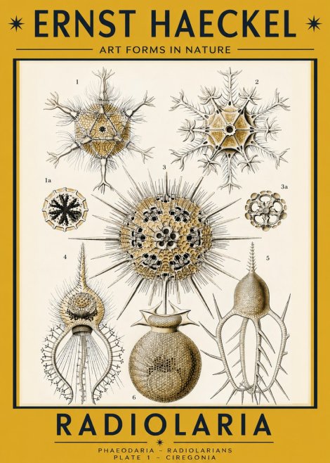 Ernst Haeckel Radiolaria - Plate 1 - Ciregonia No2 - Póster