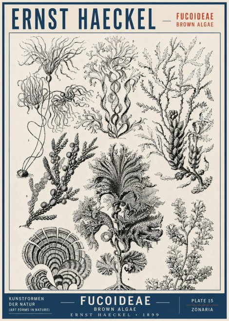 Ernst Haeckel Fucoideae - Brown Algae No5 - Póster