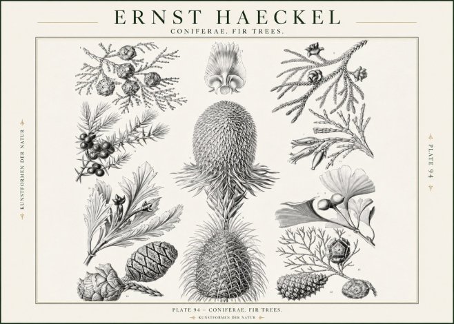 Ernst Haeckel Coniferae. Fir Trees. No1 - Póster