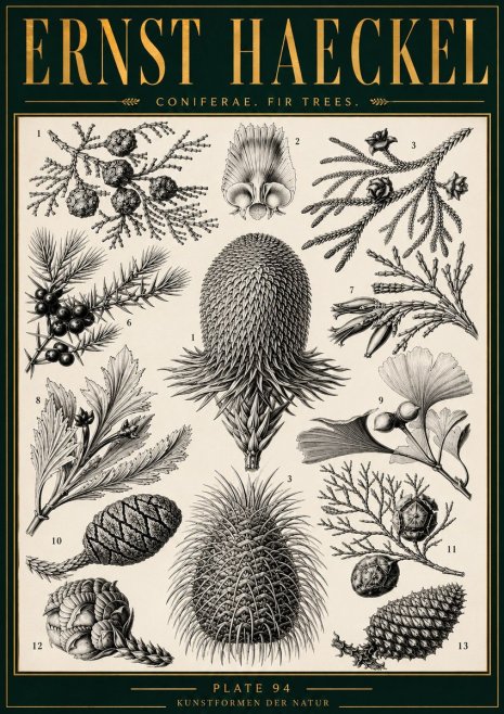 Ernst Haeckel Coniferae. Fir Trees. No4 - Póster