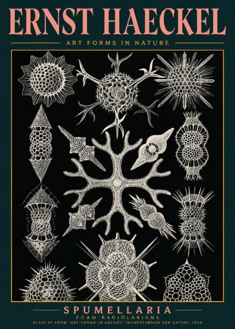 Ernst Haeckel Spumellaria No4 - Póster