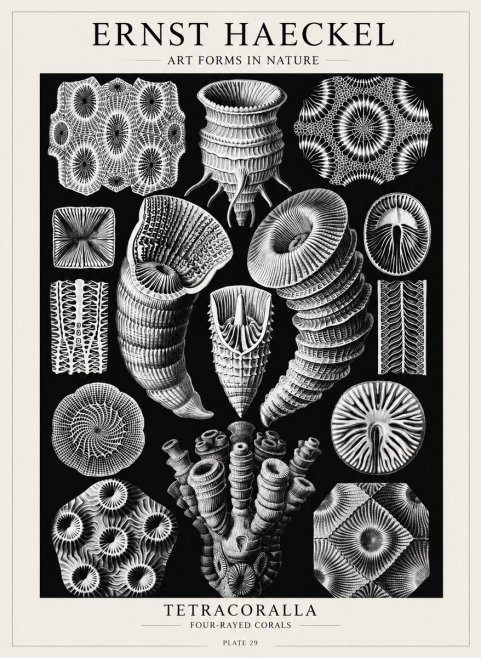 Ernst Haeckel Tetracoralla - Four-rayed Corals No4 - Póster