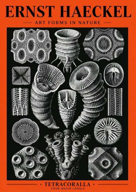 Ernst Haeckel Tetracoralla - Four-rayed Corals No5 - Póster