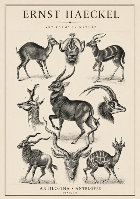 Ernst Haeckel Antelopes No4 - Póster