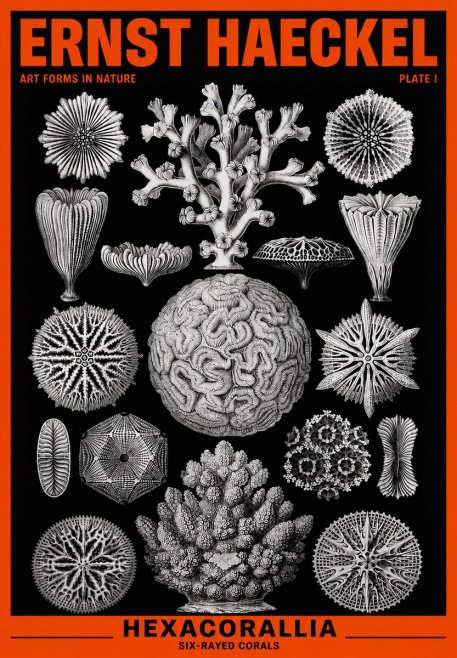 Ernst Haeckel Hexacoralla – Six-rayed Corals No6 - Póster
