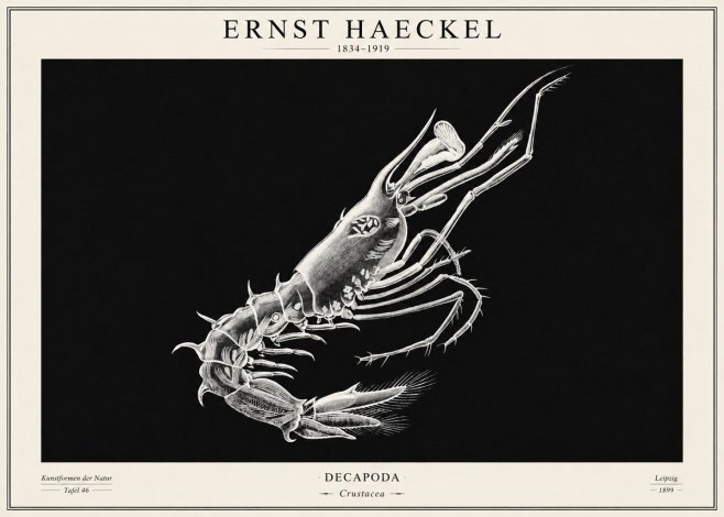 Ernst Haeckel Decapoda the Crustaceans No2 - Póster