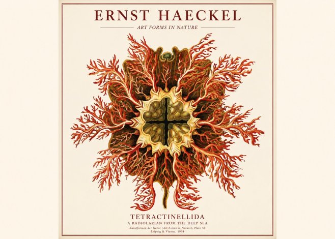 Ernst Haeckel Tetractinellida a Radiolarian from the Deep Sea No1 - Póster