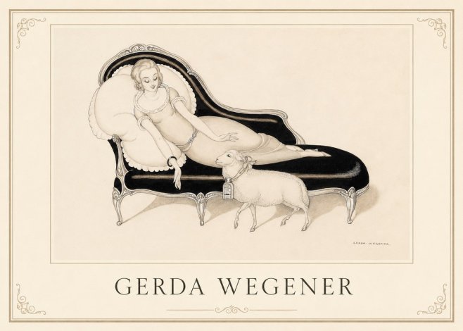 Gerda Wegener Lady with Lamb No1 - Póster