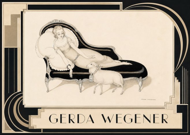 Gerda Wegener Lady with Lamb No5 - Póster