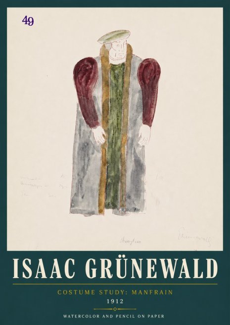 Isaac Grünewald Costume Study: Manfrain No4 - Póster