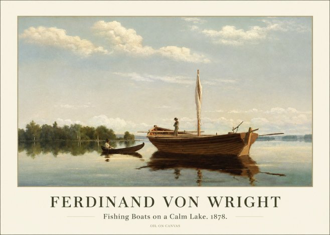 Ferdinand von Wright Fishing Boats on a Calm Lake. 1878. No1 - Póster