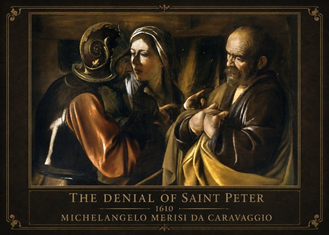 Michelangelo Merisi da Caravaggio The Denial of Saint Peter No1 - Póster