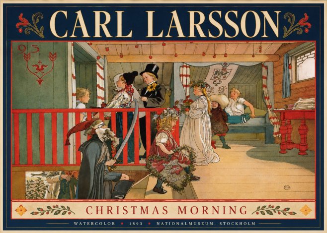 Carl Larsson Children Bringing Flowers No6 - Póster