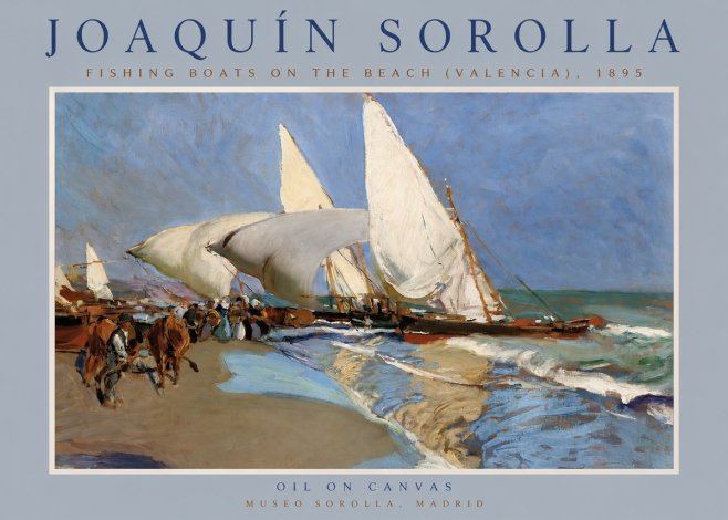 Sorolla Fishing Boats on the Beach (Valencia), 1895 No2 - Póster