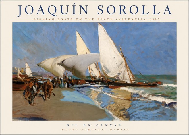 Sorolla Fishing Boats on the Beach (Valencia), 1895 No4 - Póster