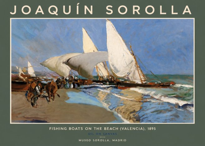 Sorolla Fishing Boats on the Beach (Valencia), 1895 No5 - Póster