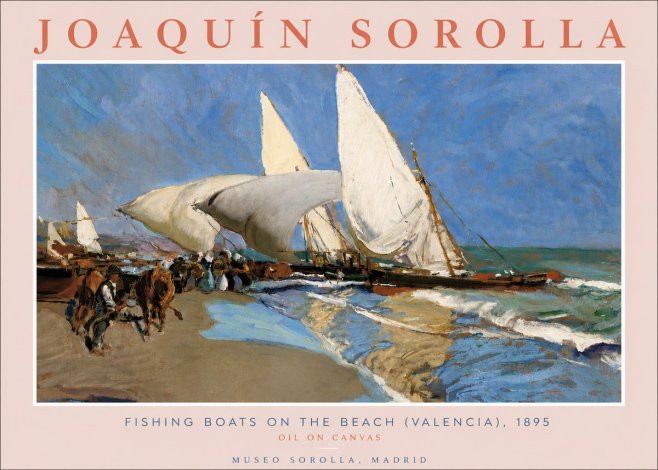 Sorolla Fishing Boats on the Beach (Valencia), 1895 No6 - Póster