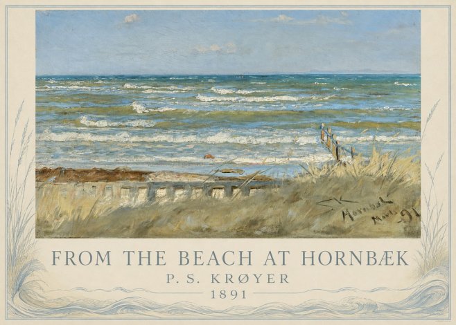 P.S. Krøyer From the Beach at Hornbæk · 1891 No3 - Póster