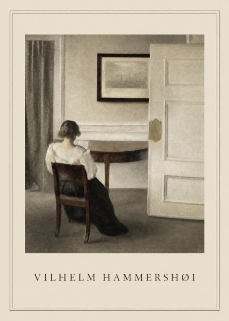 Vilhelm Hammershøi Interior with a Woman, Strandgade 30 No1 - Póster
