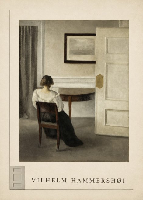 Vilhelm Hammershøi Interior with a Woman, Strandgade 30 No6 - Póster