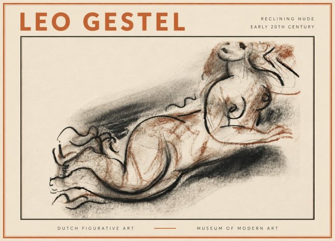 Leo Gestel Reclining Nude No5 - Póster