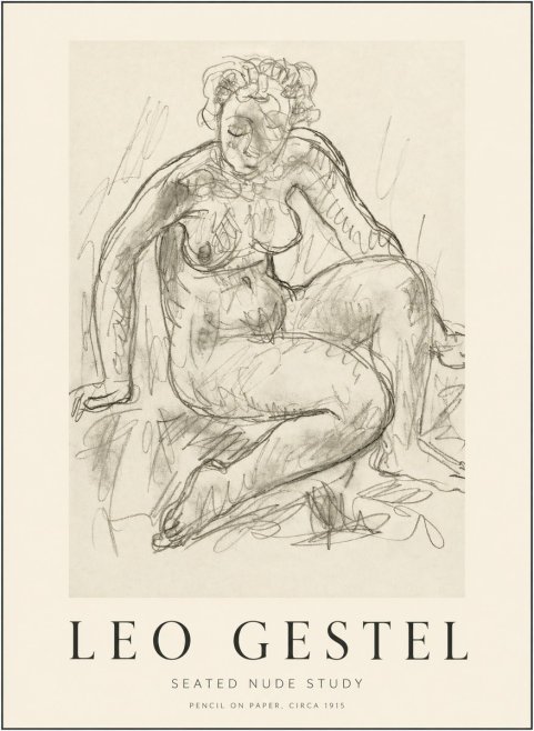 Leo Gestel Seated Nude Study No1 - Póster