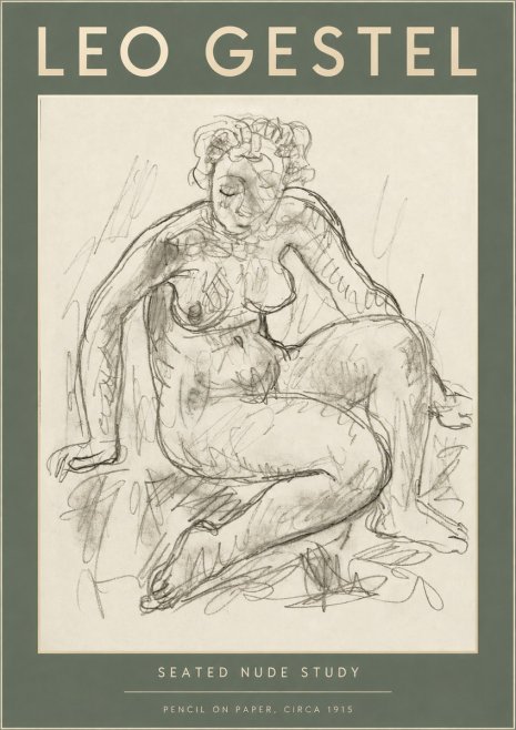 Leo Gestel Seated Nude Study No2 - Póster