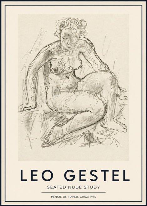 Leo Gestel Seated Nude Study No3 - Póster
